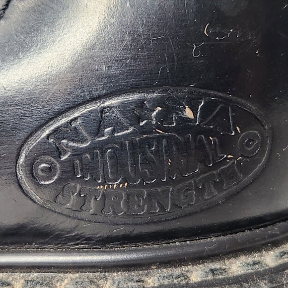 Vintage NaNa Industrial Black Leather Lace Up Boot Steel Toe Distressed RARE 6 - Picture 12 of 16